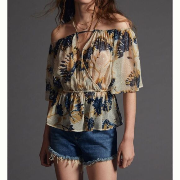 Let Me Be Off-The-Shoulder Sheer Blouse - Picture 1 of 4